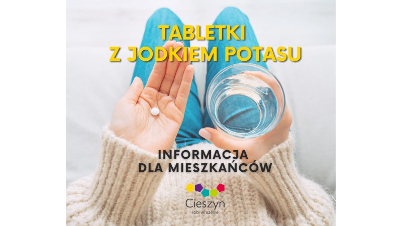 Tabletki z jodkiem potasu - informacja dla mieszkańców. Grafika przykładowa